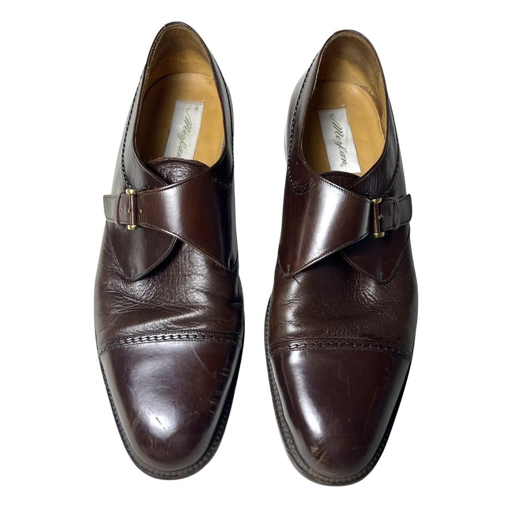 Mezlan Istanbul Mens 14M Oxblood Leather Monk Strap Dress Shoes Spain Vero Cuoio